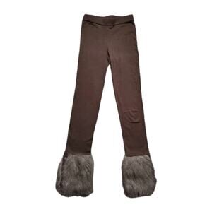 Women's Brown Leggings w/Fur Trim, Size Medium, Romeo & Juliet